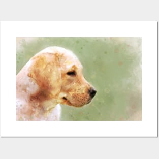 Labrador puppy watercolor Posters and Art